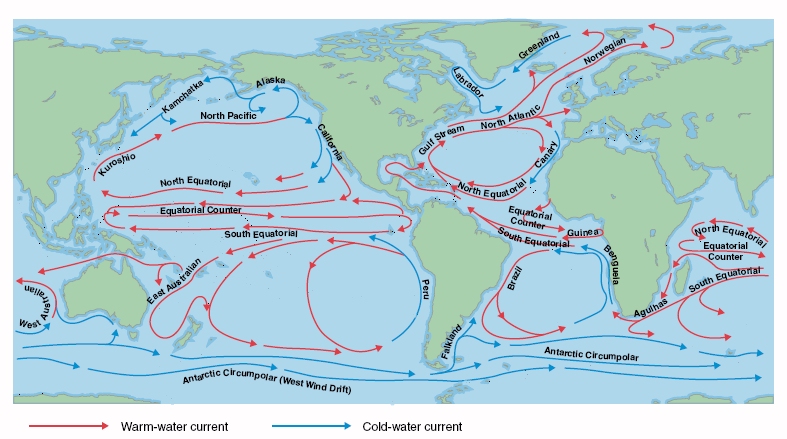 ocean currents map for kids